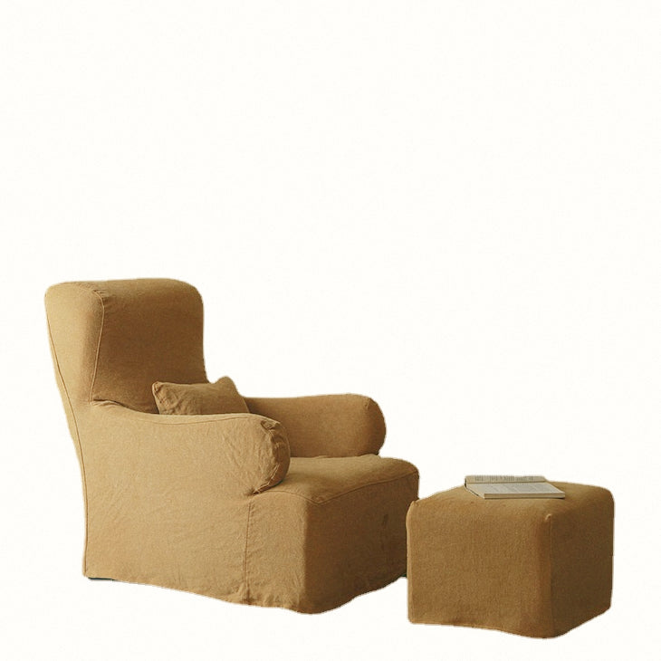 Linen Midcentury Armchair