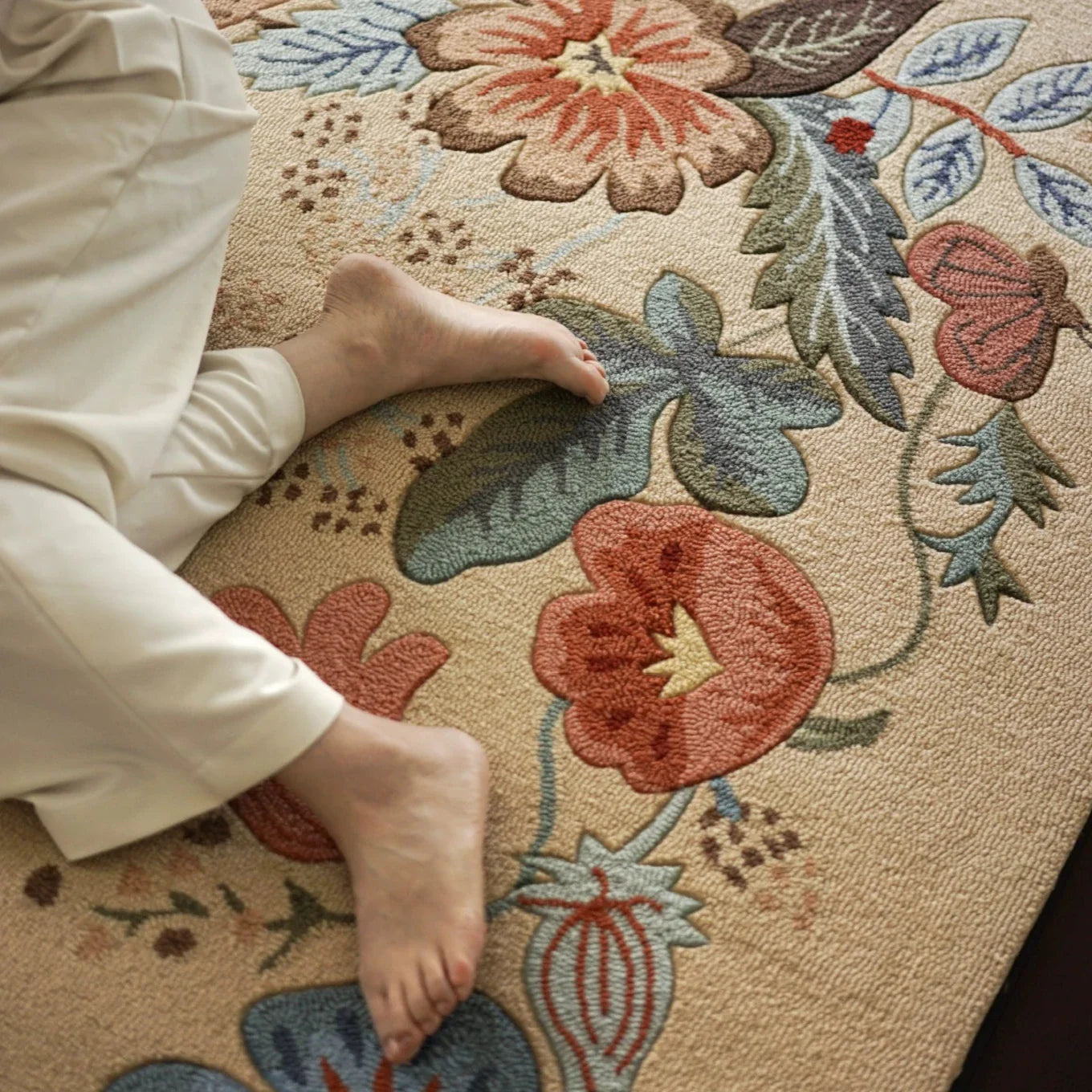 Mauve Embroidery Carpet