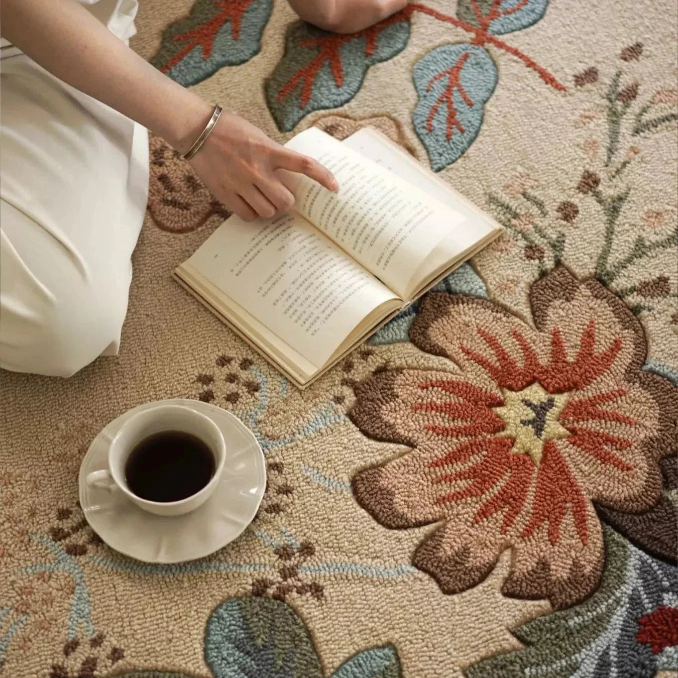 Mauve Embroidery Carpet