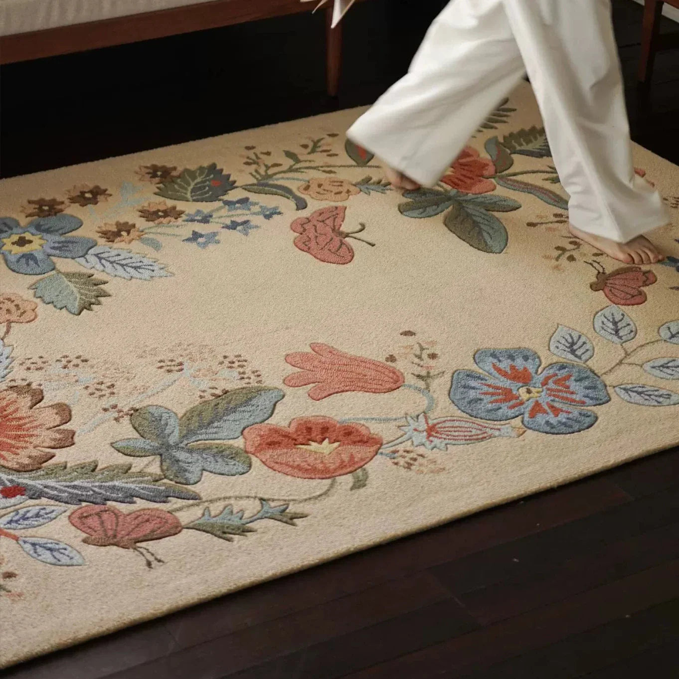 Mauve Embroidery Carpet