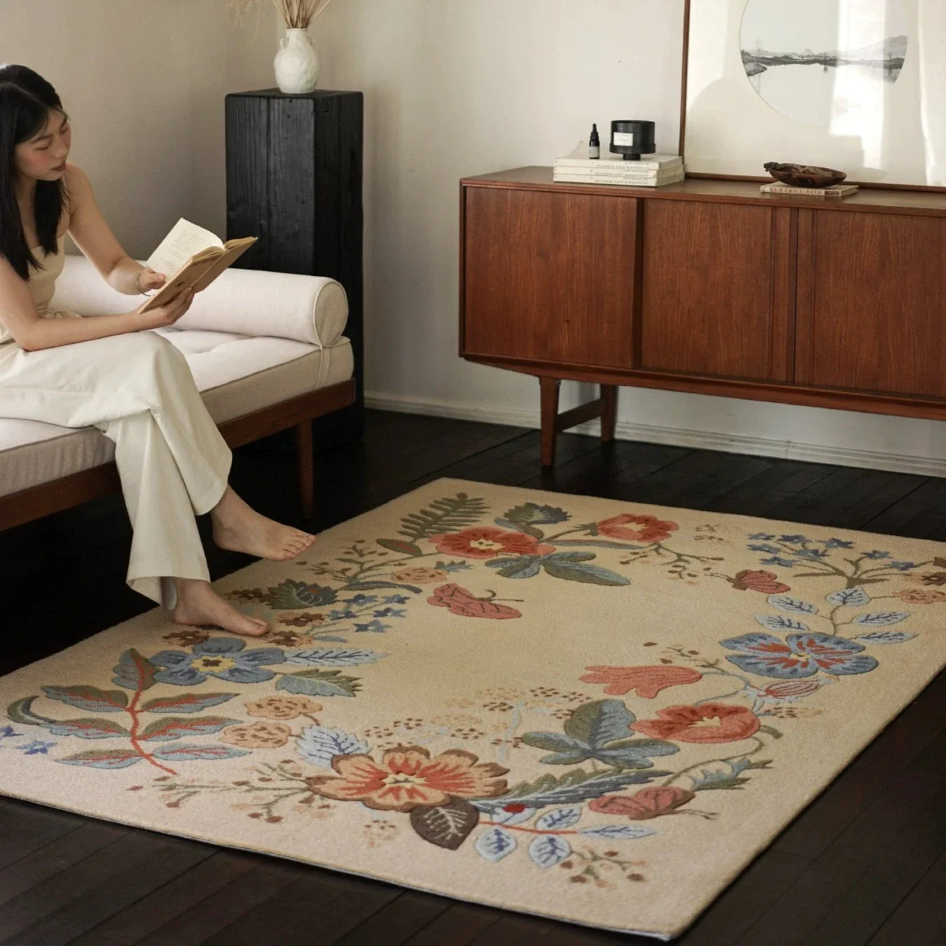 Mauve Embroidery Carpet