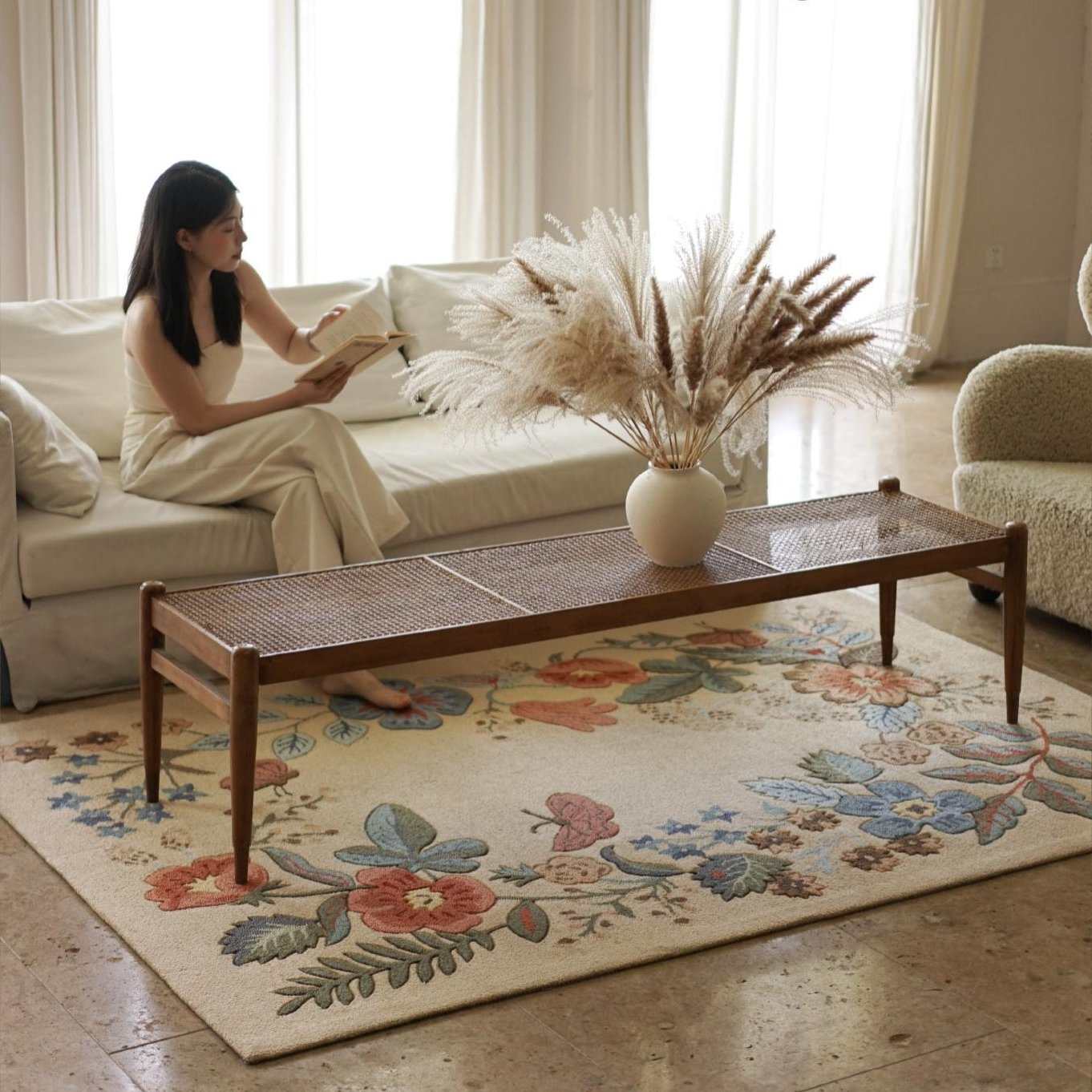 Mauve Embroidery Carpet