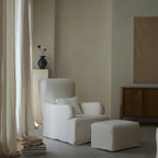 Linen Midcentury Armchair