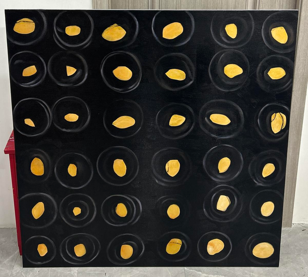 Black Gold Textured Painting