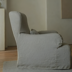 Linen Midcentury Armchair