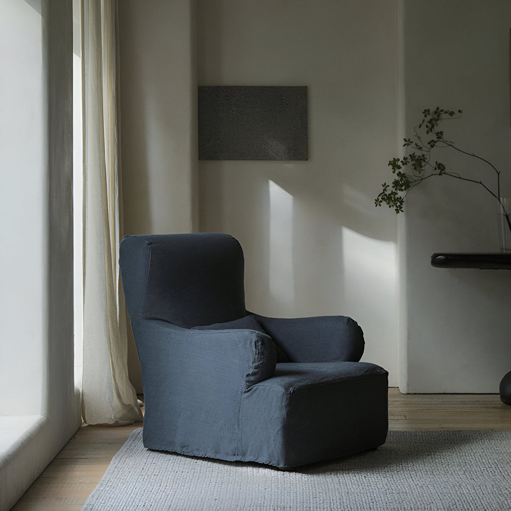 Linen Midcentury Armchair
