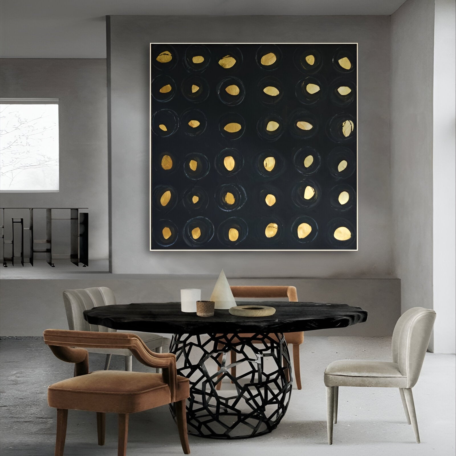 Black Gold Textured Painting