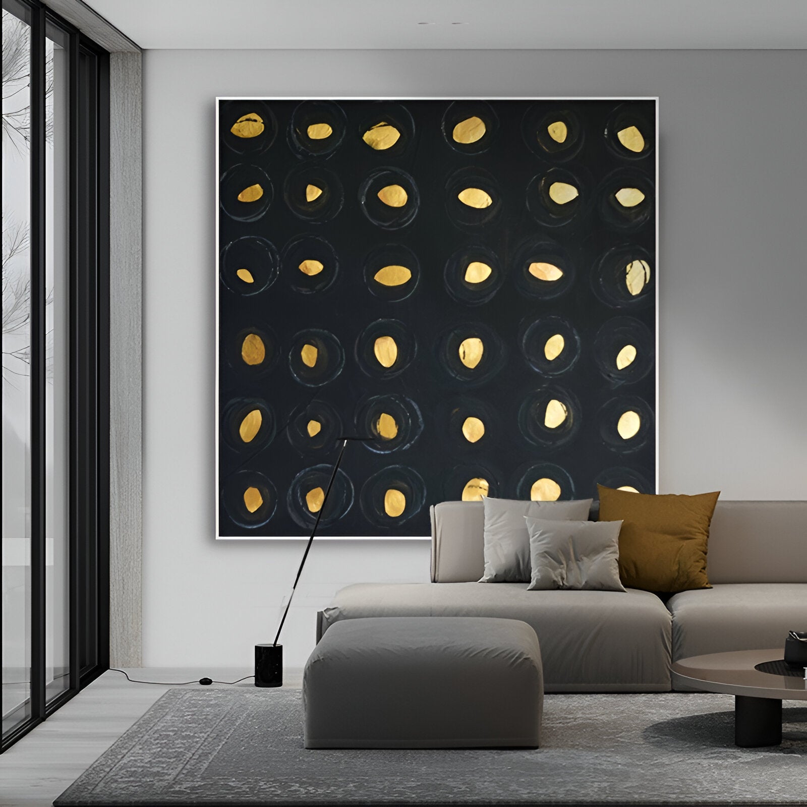 Black Gold Textured Painting